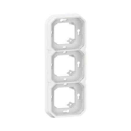 PLEXO SUPPORT PLAQUES 3 POSTE HORIZ. OU VERTIC. IP55 BLANC