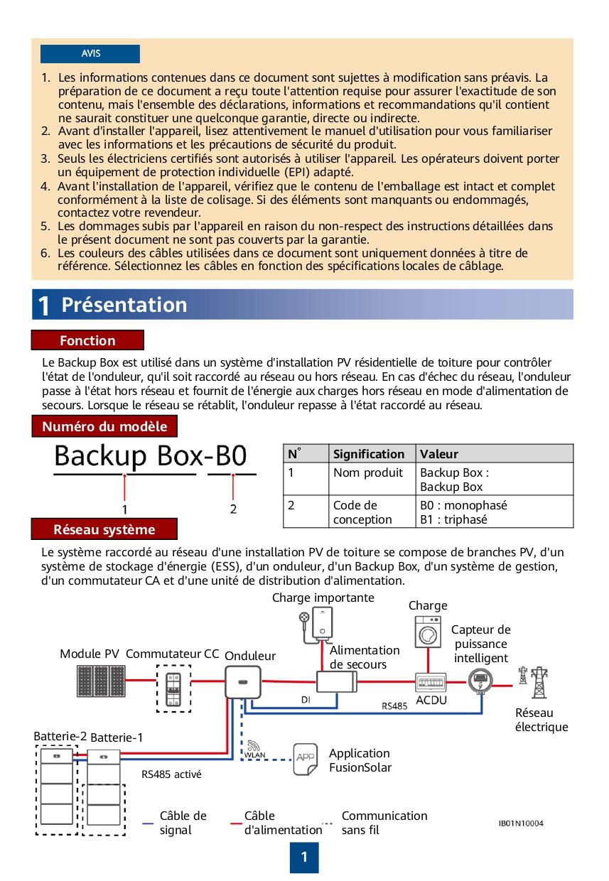 HUAWEI ARMOIRE BACKUP B0 MONOPHASÉ